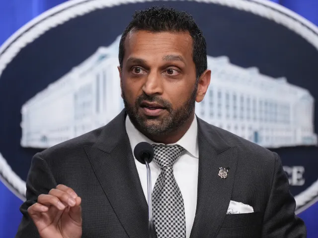 FBI Director Kash Patel speaks during a news conference at the Justice Department, Tuesday